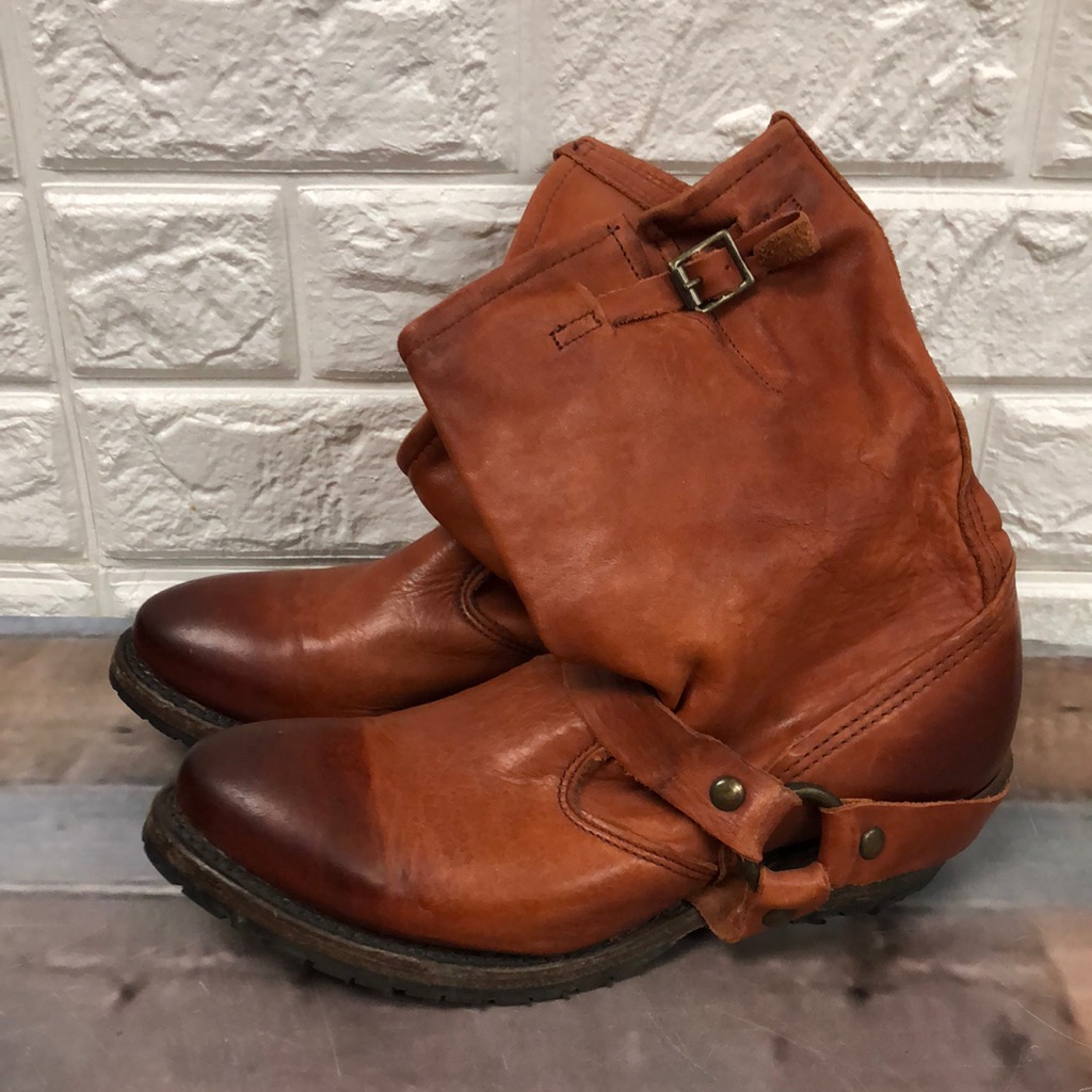 Vintage Shoe Co Eliza Slouch Engineer Harness Boot Size 6 Usa Made Leather